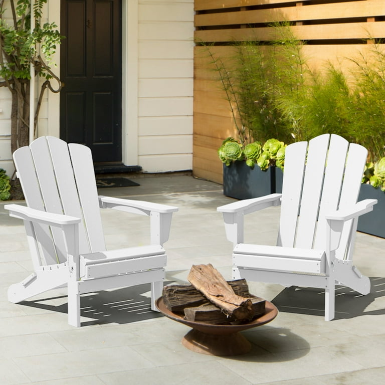 JEAREY Plastic Adirondack Chair, HDPE All-Weather Outdoor Folding