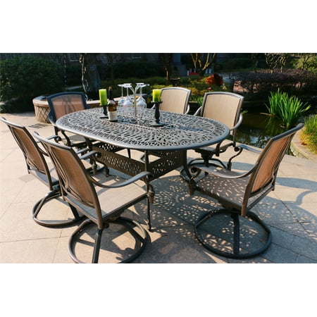 Matterhorn Outdoor Patio Dining Set, Outdoor Patio Table With Swivel Chairs