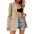 thumbnail image 1 of Fashion Womens Long Sleeve Open Front Loose Outerwear Solid Blouse Coat Tops Button Pockets Blouse, 1 of 8