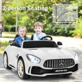 thumbnail image 4 of Costway 2 Seater 12V Kids Ride On Car Mercedes Benz AMG GTR w/Remote & LED Lights White, 4 of 10