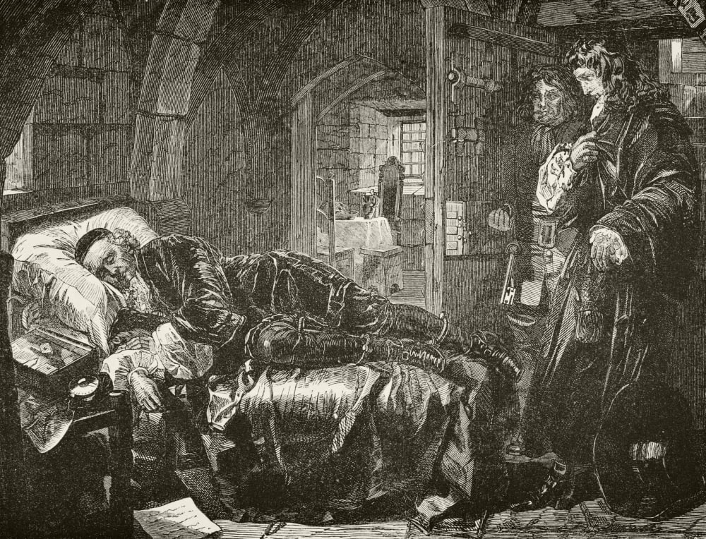 Archibald Campbell 9Th Earl Of Argyll Circa 1629 To 1685 Asleep In Prison The Night Before His Execution From The National And Domestic History Of England By William Aubrey Published London Circa 1890