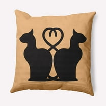 Simply Daisy 16" x 16" Conniving Cats Indoor/Outdoor Polyester Throw Pillow, Pale Gold