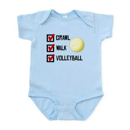 

CafePress - Crawl Walk Volleyball Body Suit - Baby Light Bodysuit Size Newborn - 24 Months