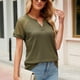 thumbnail image 3 of Blusa con cuello en V, blusa de manga corta con encaje, blusa tipo túnica de manga corta, blusa tipo túnica holgada, blusa multifuncional, 3 of 6