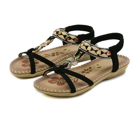 

Cathalem Taupe Sandals for Women Summer Fashion Women Casual Open Toe Flat Rhinestone Comfortable Soft Women s Jelly Sandals Black 8.5