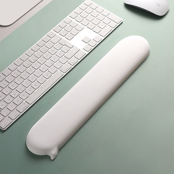 Premium Soft Rubber Ergonomic Keyboard Wrist Support Pad With Palm Cushion For Typing Comfort Office Gaming Workstation, Solid Color Durable Non-Slip Silicone Wrist Rest Wide 40cm Length