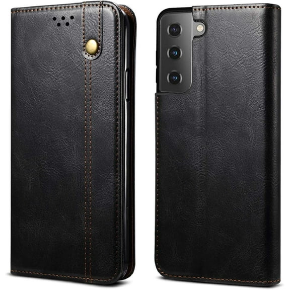 Wallet Case for Galaxy S21 Plus [6.7 inch], Folio Flip PU Leather Magnetic Buckle Slim Back Cover Built-in Card Holder Slot and Stand for Samsung Galaxy S21 Plus 5G (Black)
