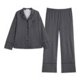 thumbnail image 2 of Striped Pajama Set Women Long Sleeve Pants Soft Sleepwear Casual Homewear, 2 of 4