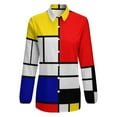 thumbnail image 4 of Piet Mondrian Abstract Art Long Sleeve Blouse Woman Streetwear Casual Shirts Summer Oversize Woman Streetwear Clothing Birthday Present, 4 of 7
