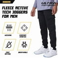 thumbnail image 5 of Ultra Performance 3 Pack Mens Sweatpants, Fleece Cargo Joggers for Men with Pockets, 5 of 5