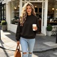 thumbnail image 5 of Staron Women's Fall Winter Crew Neck Long Sleeve Loose Casual Comfy Knit Sweater Pullover Black 3XL, 5 of 7