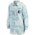 thumbnail image 2 of Women's WEAR by Erin Andrews White Washington Capitals Oversized Tie-Dye Button-Up Denim Shirt, 2 of 3