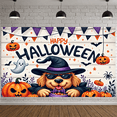 thumbnail image 5 of Decorative Design Happy Halloween Banner Dog Costume Polyester Material Pumpkin Decoration for Halloween Party Fall Festival Indoor Decoration, 5 of 9