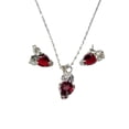 thumbnail image 1 of COLLAR DE BUHO ROJO CON ARETES DE PLATA, 1 of 4