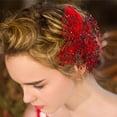 thumbnail image 2 of Pinza De cabellero Llamativa De La Pinza De cabellero De La Joyería Del cabellero Diamante Artificial Rojo, Conveniente Para Las Ocasiones Colcomx pinzas para el pelo nupciales de la boda, 2 of 7