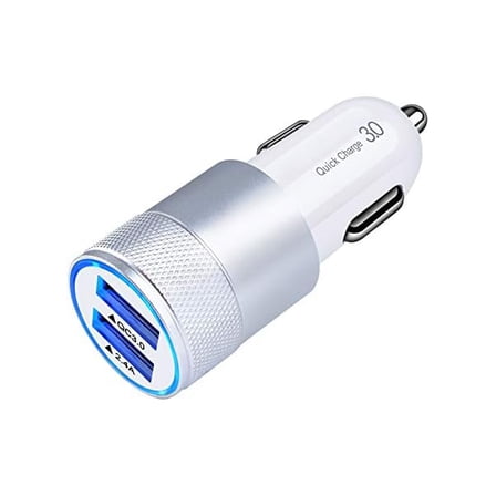Fast Car Charger, Quick Charging 5.4A/30W Phone USB Car Charger Adapter Rapid Plug 2 Port Cigarette Lighter Charger Flush Compatible Samsung Galaxy S23 S22 S21 S20 Ultra S10e S10 S9 S8 Note, iPhone