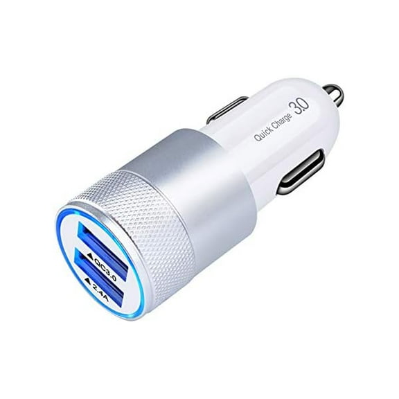 Fast Car Charger, Quick Charging 5.4A/30W Phone USB Car Charger Adapter Rapid Plug 2 Port Cigarette Lighter Charger Flush Compatible Samsung Galaxy S23 S22 S21 S20 Ultra S10e S10 S9 S8 Note, iPhone