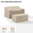 thumbnail image 6 of Afuera Living Modern 2 Piece Patio Vinyl Loveseat Cover Set in Tan, 6 of 7