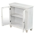 thumbnail image 5 of Accent Storage Cabinet with Adjustable Shelves, Retro Console Table Wooden Sideboard Cupboard with 2 Doors for Entryway Kitchen Living Room, Easy Assembly, White, 5 of 7