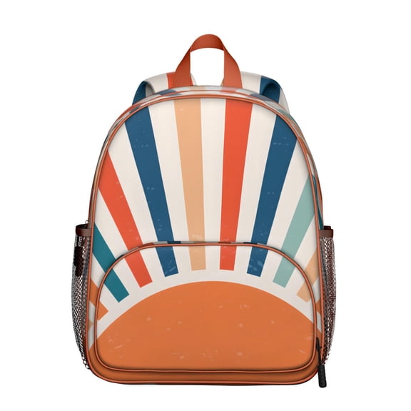 Boho Chic Student Backpack – Retro Hippie Vintage Ethnic Tribal Folk Style with Colorful Floral Aesthetic, Artistic Lightweight School Daypack