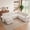 White, variant on 115" Modular Sectional Sleeper Sofa with Pull Out Bed, 4 Seat Plush U Shaped Couch with Storage Chaise|USB Ports|Cup Holders|Side Table|Storage Armrests, Tool Free Assembly, Corduroy Fabric White