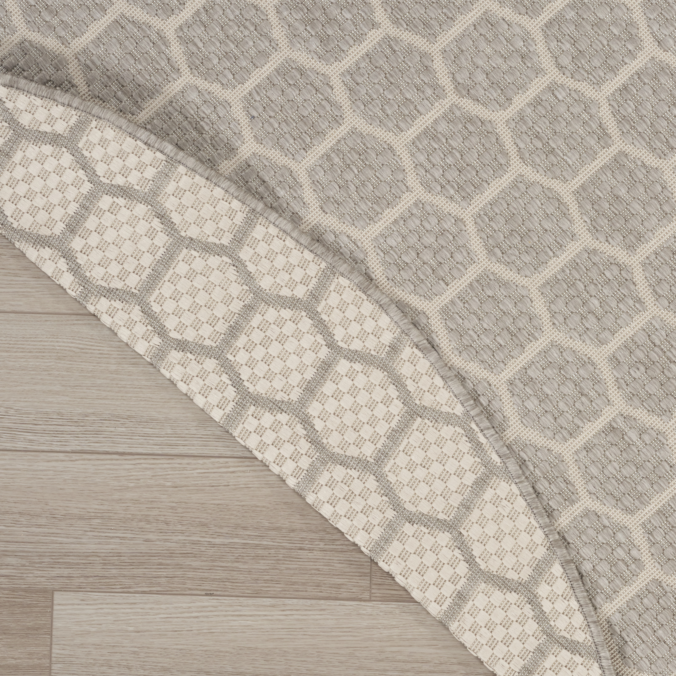 Nourison Twist Reversible 8' x Round Grey Modern Rug