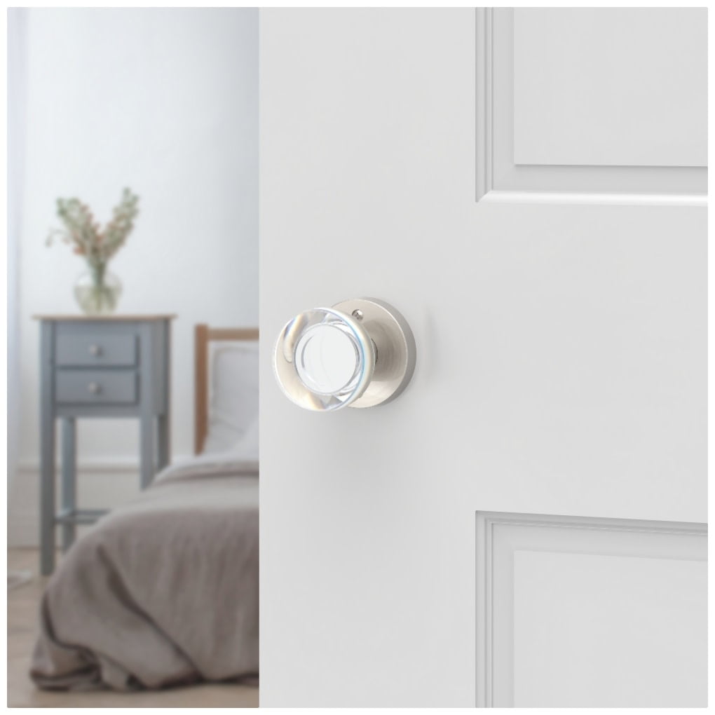 Baldwin PVCCYCRR260 Contemporary Crystal Privacy Door Knob Set - Chrome