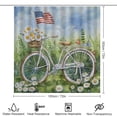 thumbnail image 2 of Shower Curtain Sets with Rugs 4 Piece with Rugs Toilet Lid Cover And Bath Mat Bicycle with An American Flag Wildflowers And Daisies Durable And Waterproof A Basket of Flowers Vintage Bicycle, 2 of 8