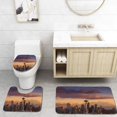thumbnail image 1 of ABPHQTO Cielo rojo sobre Seattle Juego de alfombras de baño de 3 piezas Alfombra de baño Alfombra de contorno y tapa de inodoro, 1 of 2