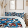 thumbnail image 6 of Ambesonne Sugar Skull Duvet Cover Sets, Mexican Retro Dots, 2-Queen, Multicolor, 6 of 7