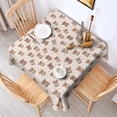 thumbnail image 2 of Beige Highland Cow Dot Pattern Square Tablecloth,Waterproof Square Table Cover,Wipeable Spillproof Washable Table Cover for Home Kitchen Party Decor 60"x60"(152x152cm), 2 of 6