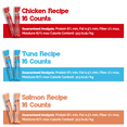 thumbnail image 6 of Beefeaters Wet Cat Treats Lickable 48ct Puree Variety Pack - Salmon Tuna Chicken for Hydration & Training, Grain Free Taurine Enriched High Moisture, Lickable Cat Treats & Everyday Treating, 6 of 7