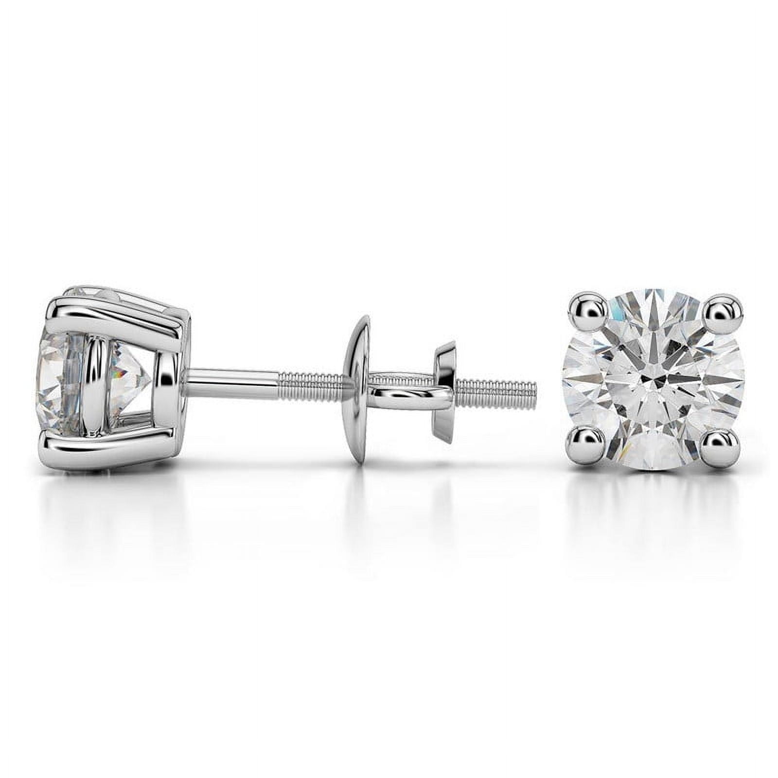Diamondcapitals 4 Carat Beautiful Round Moissanite Stud Earrings In 18K White Gold Plated over Silver, Female