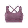 thumbnail image 5 of BiZtdJrK Women Running Sport Bra Criss Cross Back Stretch Yoga Workout Bras High Impact Full Coverage Push Up Bralettes Purple M, 5 of 6