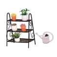 thumbnail image 2 of Accesorios para casa de muñecas en miniatura, juego de soporte para flores, metal, plástico, escala 1:12, decoración Negro, 2 of 9