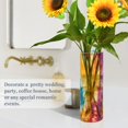 thumbnail image 4 of Clear Flower Vase Centerpieces Plastic Cylindrical Vases Home Wedding Decor 4"x12" Blue Purple Yellow Tie Dye, 4 of 6