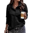 thumbnail image 2 of Women's Casual Long Sleeve Stand Neck Sweatshirt Lightweight Button Drawstring Pullover Tops with Pocket, 2 of 6