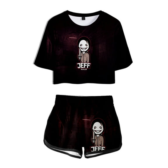 Jeff The Killer Tshirt&Shorts 2 Piece Set Casual Short Sleeve&Trousers 2 Piece Suit