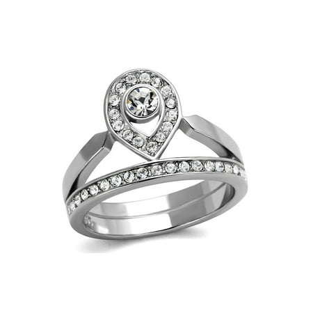 - The Knot Jewelry ct Crown Bridal Wedding ring designer fashion set Stainless Steel