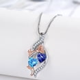 thumbnail image 3 of Taioiat Double Birthstone Necklaces for Women 18K Gold Plated Birthstone Rose Flower Jewelry Anniversary Valentines Day Mother's Day Birthday Gifts for Her Wife Girlfriend Mom, 3 of 7