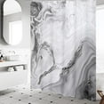 thumbnail image 2 of Grey Marble Extra Long Shower Curtain Set 72 x 84, Modern Ombre 84 inch XL Shower Curtains for Chic Bathroom Decor, Watercolor Fabric Shower Curtain, 2 of 6