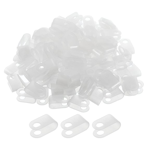 U-Type Cable Clamps, 5.2mm 0.2 Inch Cable Organizer Cord Clips White, 500pcs