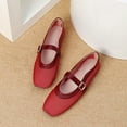 thumbnail image 2 of Mesh Mary Jane Ballet Flats Square Toe Adjustable Buckle Hollow Slip On Light Summer Casual Shoes Beach Sightseeing, 2 of 6