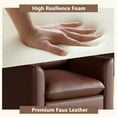 thumbnail image 4 of Coewske Modern Faux Leather Accent Chair Comfy Single Sofa Chair for Living Room Bedroom Office Brown, 4 of 7