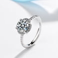 thumbnail image 5 of Anillo de plata de ley 925 con circonitas brillantes, ajustable, sencillo, de moda, exquisito, para mujer, accesorios de joyería, regalo para fiesta de boda, 5 of 5