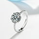 thumbnail image 5 of Anillo de plata de ley 925 con circonitas brillantes, ajustable, sencillo, de moda, exquisito, para mujer, accesorios de joyería, regalo para fiesta de boda, 5 of 5