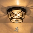 thumbnail image 3 of C Cattleya Matte Black Motion Sensing Outdoor Flush Mount（E26）, 3 of 9
