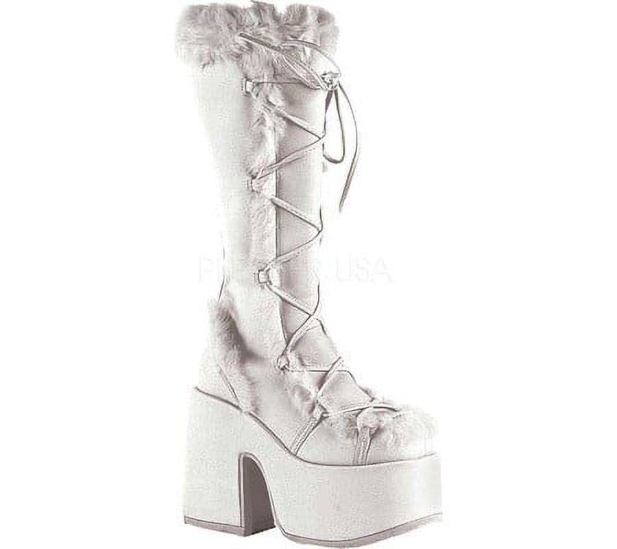 (•ᵕᴗᵕ•)⁾⁾ Demonia Women's Goth Emo Platform Boots, Camel 311 with Faux