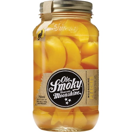 Ole Smoky Peaches Moonshine Flavored Whiskey, 750 ml Bottle, 33% ABV