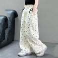 thumbnail image 4 of Bixock Fall Pants for Girls High Waist Straight Leg Pants with Pockets Kids Printed Loose Casual Wide Leg Trousers Comfortable Workout Activewear Girls Clothings Size 12-13Years, 4 of 6